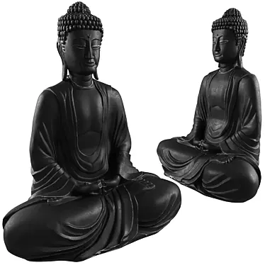 Zen Sitting Buddha Statue 3D model image 1 