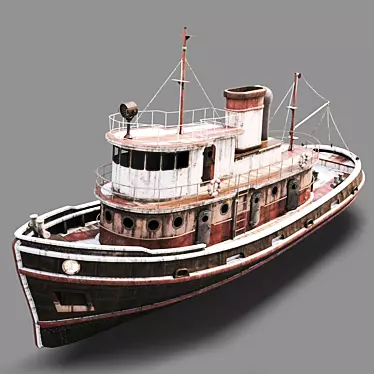 Authentic Abandoned Boat 3D model image 1 