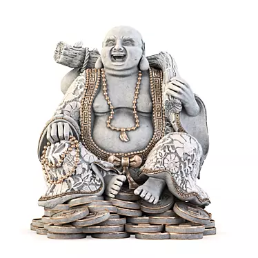 Smiling Buddha Statue: Model + Texture Folder 3D model image 1 