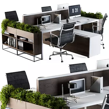 Elegant Office Flower Box 3D model image 1 