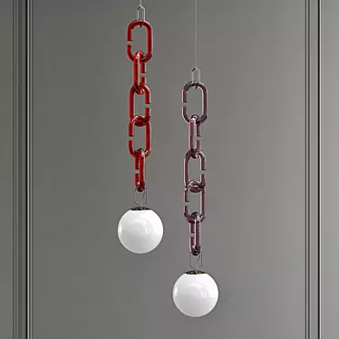 Sleek Chain Pendant Necklace 3D model image 1 