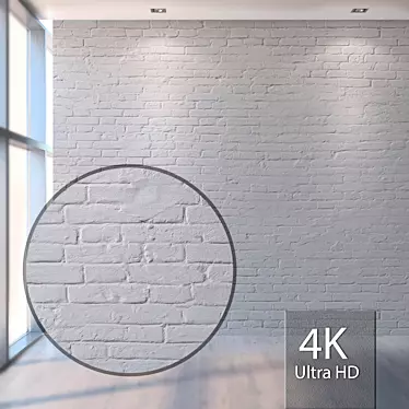 Seamless White Brick Texture for High Resolution Designs 3D model image 1 