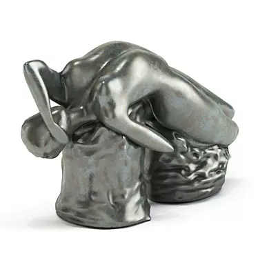 Elegant Stone Girl Figurine 3D model image 1 