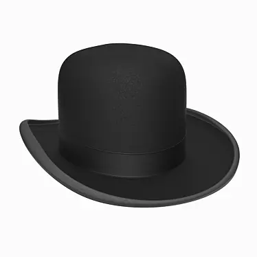 Sleek Black Bowler Hat 3D model image 1 