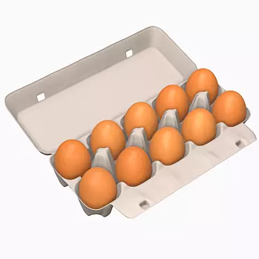 Egg Carton for 10 Eggs - Versatile and Durable 3D model image 1 