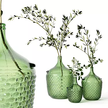 Zara Glass Vases Set of 3 3D model image 1 