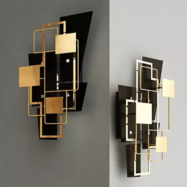 Elegant Brass LED Wall Sconce 3D model image 1 
