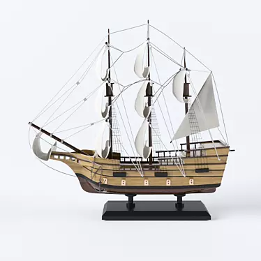 Nautical Poly Boat Decor 3D model image 1 