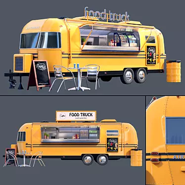 Vintage Airstream Food Truck 3D model image 1 