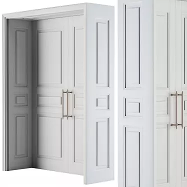 Elegant White Door 3D model image 1 