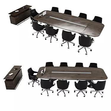 Elegant Meeting Table Set 3D model image 1 