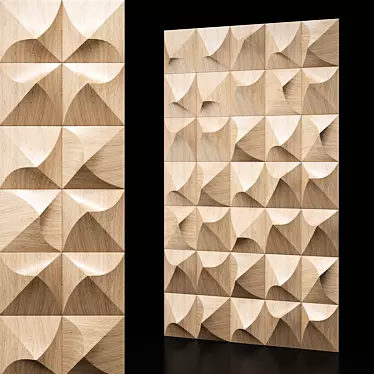 Natural Wood Mosaic Tiles 3D model image 1 