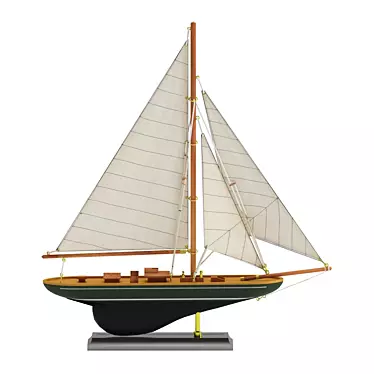 Pacific Sailer: Handcrafted Nautical Décor 3D model image 1 