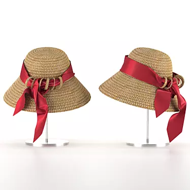 Chic Straw Hat for Stylish Summer Fashion 3D model image 1 