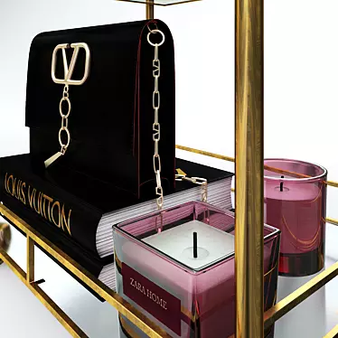 Luxury Vanity Cart Set: Shauna Bar, Valentino Bag, Sergio Rossi Shoes 3D model image 1 