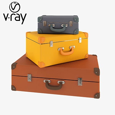 Vibrant Colored Suitcases for Travel 3D model image 1 