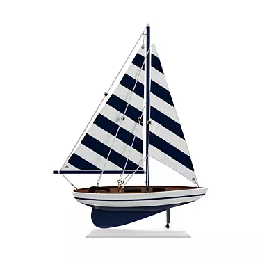 Nautical Charm: Distressed Model Sailboats 3D model image 1 