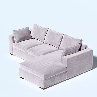 Origami Lion Corner Sofa in Microvelvet 3D model image 1 