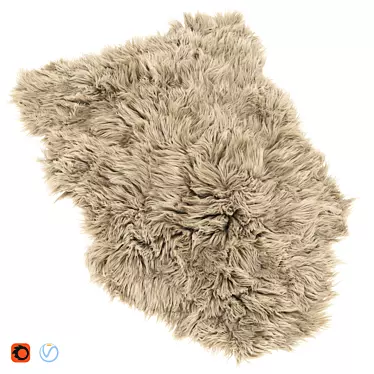 Luxurious Frost Fur Room Rug 3D model image 1 
