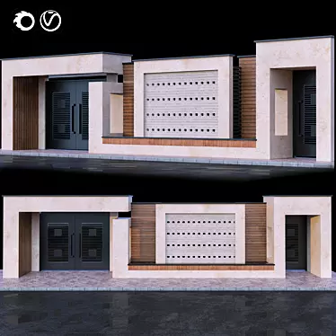Modern Gate for V-Ray & Corona 3D model image 1 