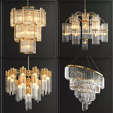 Glamorous Crystal Chandeliers Collection 3D model image 1 