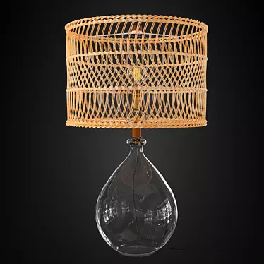Elegant Teardrop Glass Table Lamp 3D model image 1 