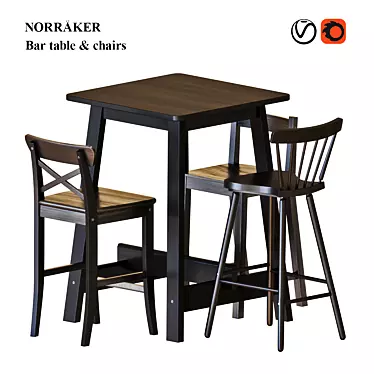 NORRÅKER Bar Set: Stylish & Functional 3D model image 1 