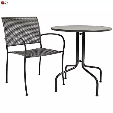 Outdoor Paradise: Ikea LEKKE 2 Garden Table & Chair Set 3D model image 1 