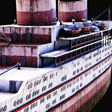 Rusty Abandoned Cruise Ship 3D model image 1 