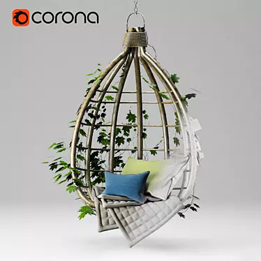 Cozy Hanging Hammock Chair 3D model image 1 
