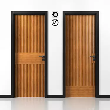 Elegant Entry Doors - Versatile Design 3D model image 1 