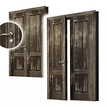 Vintage Double Door Masterpiece 3D model image 1 