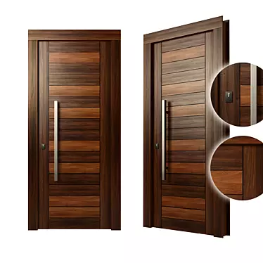Sleek Wood Door 3D model image 1 