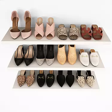 Sleek Womens Shoe Set 3D model image 1 