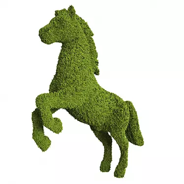 Elegant Topiary Horse Sculpture 3D model image 1 