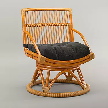 Elegant Wooden Armchair 3D model image 1 