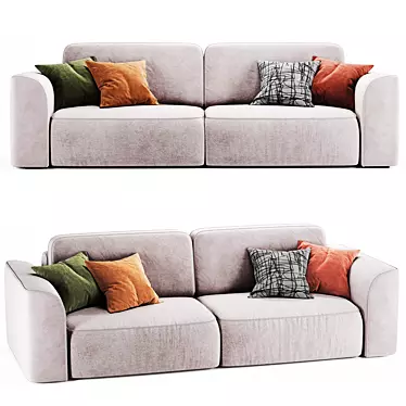 Happy Light Sofa: Spacious and Stylish 3D model image 1 