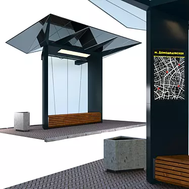 Compact Bus Stop Shelter 3D model image 1 