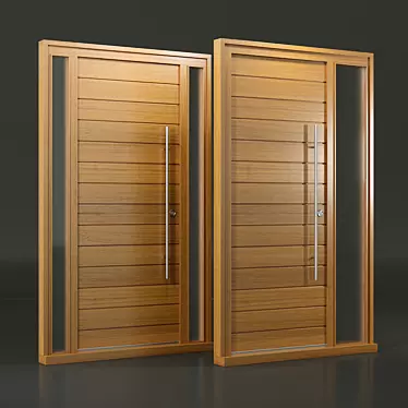 Iroko Wood Door: Exquisite and Durable 3D model image 1 