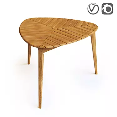 Eucalyptus Garden Table for 3 3D model image 1 