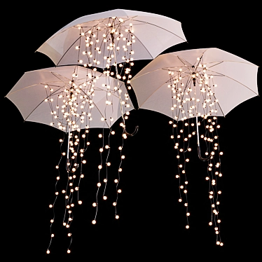 Illuminated Garland Umbrellas: Stunning Yard Decor 3D model image 1 