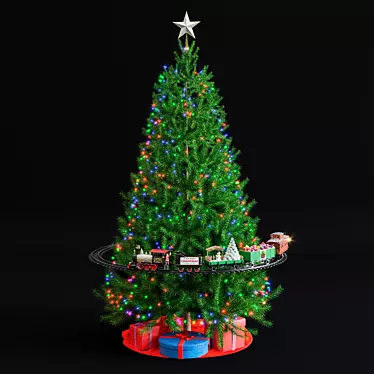 Holiday Tree Train: Festive Lights & Sounds 3D model image 1 