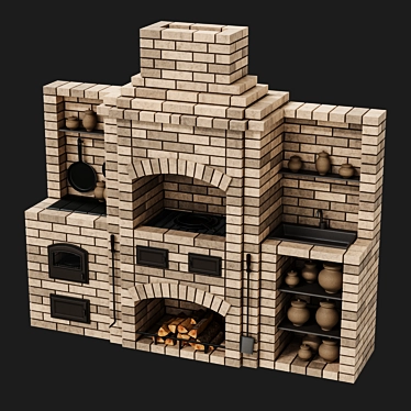 Brick BBQ Oven | Outdoor Grilling 3D model image 1 