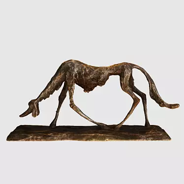Giacometti's Timeless Dog Sculpture 3D model image 1 