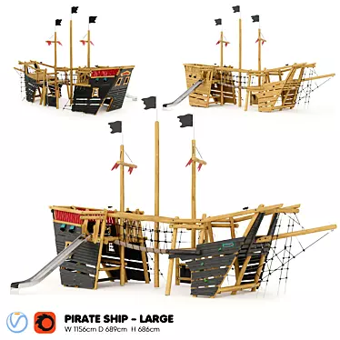 Kompan Pirate Ship: Large Playset 3D model image 1 