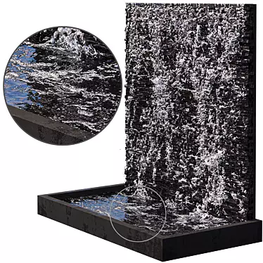 Serenity Falls: Outdoor Water Wall Fountains 3D model image 1 