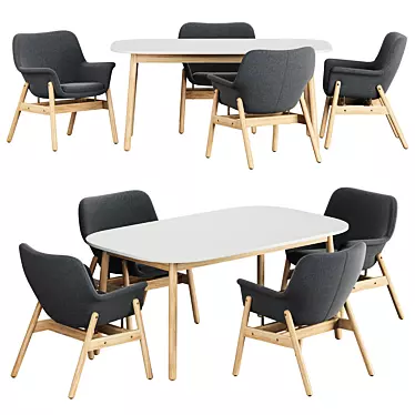 Modern VEDBO Tables & Chairs 3D model image 1 