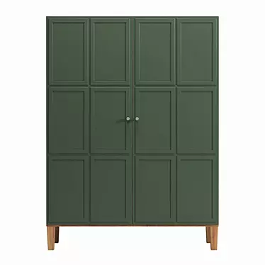 Scandinavian Double Door Wardrobe 140x190x60 cm 3D model image 1 
