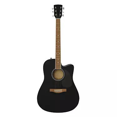 Six-String Acoustic Guitar 3D model image 1 