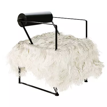 Faux Fur Accent Chair 3D model image 1 